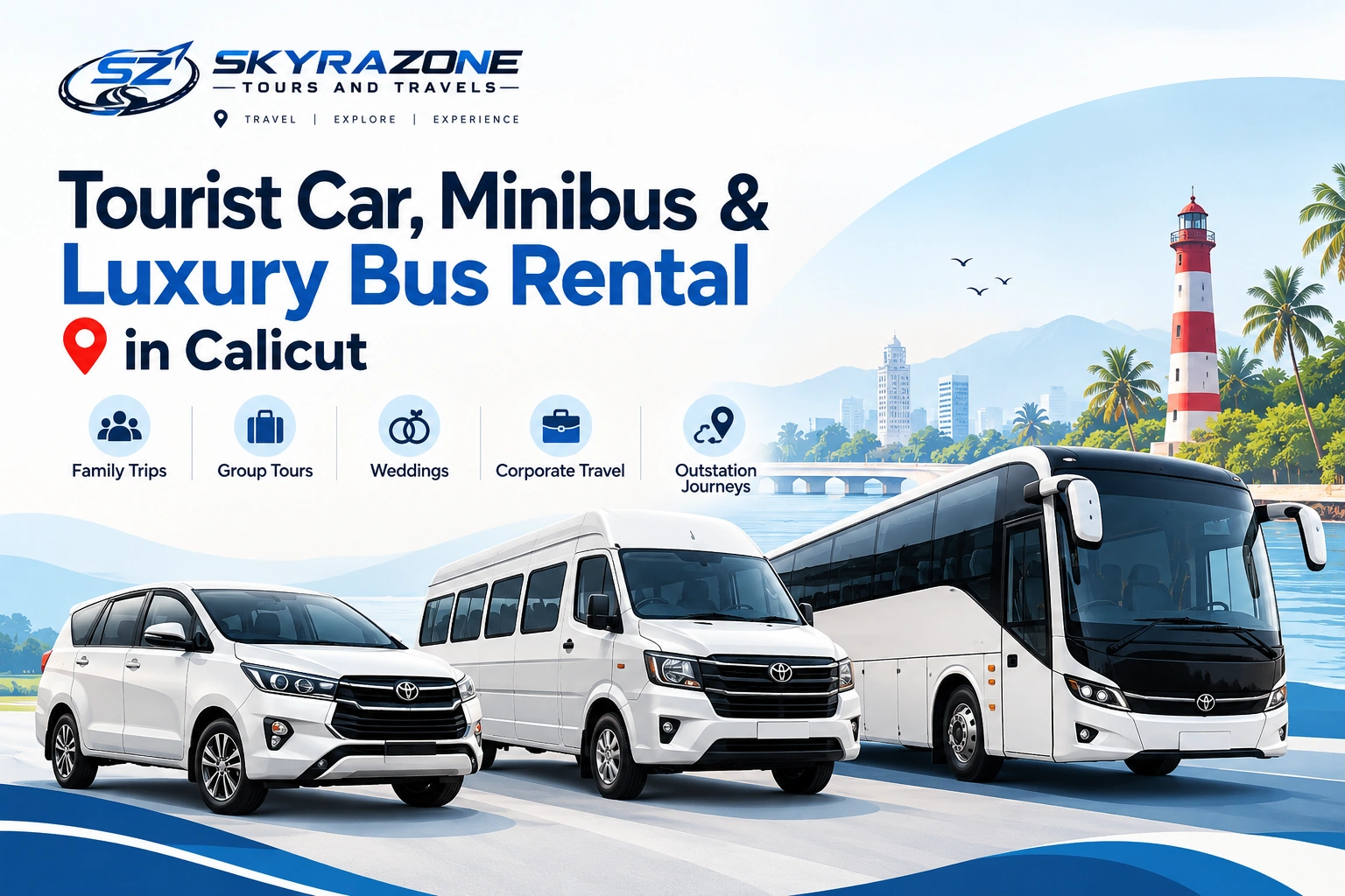 Tourist Car Booking and Luxury Bus Rental in Calicut - Skyrazone Travels